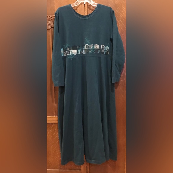 Blue Fish Dresses & Skirts - Blue Fish Teal Long Sleeve Long Dress Artwear